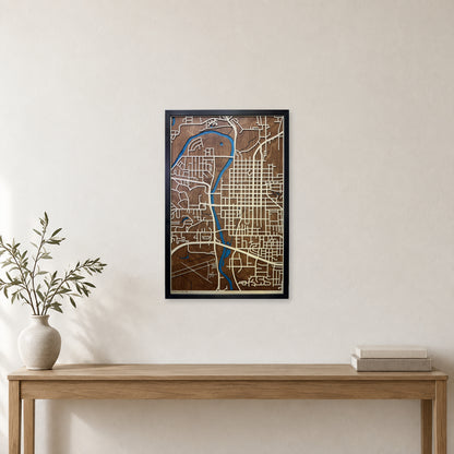 Iowa City, Iowa Wood City Map — room mockup [MC20261006 q3951 fd9f1a5accde]