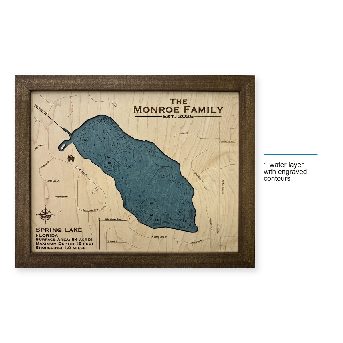 Spring Lake, Florida Wood Map — style-labeled photo [MC20261006 q3952 ec9749e982bf]
