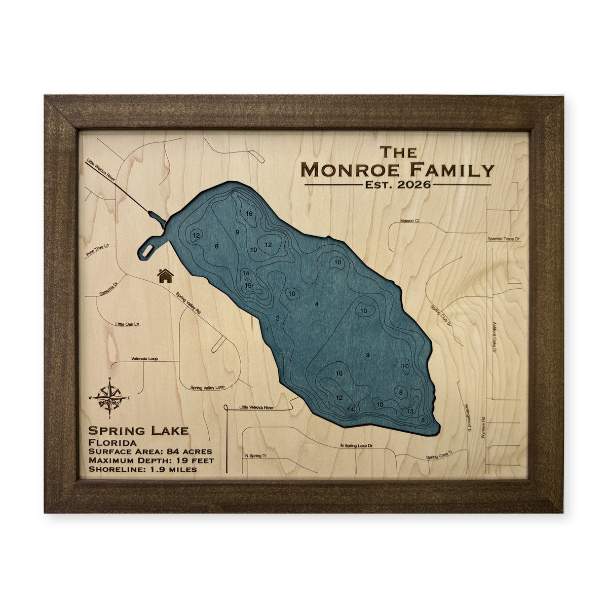 Spring Lake, Florida Wood Map — plain-background photo [MC20261006 q3952 1e243bbc0868]