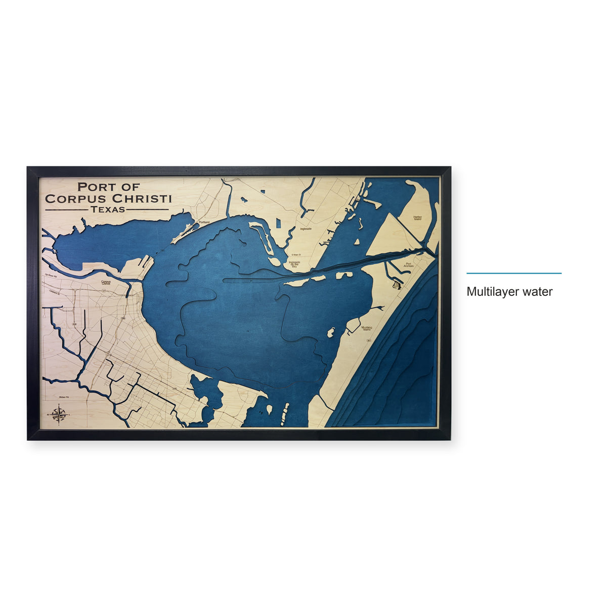 Port of Corpus Christi, Texas Wood Map — style-labeled photo [MC20261006 q3980 f9dcf3c9b96b]