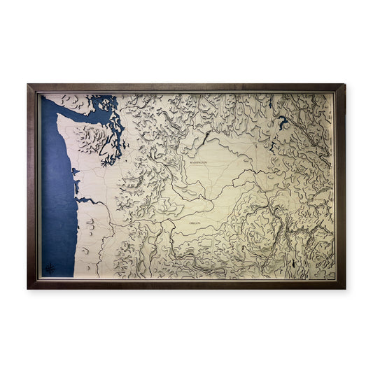 Pacific Northwest Topographic Wood Map — plain-background photo [MC20261006 q3996 9955135bebbc]