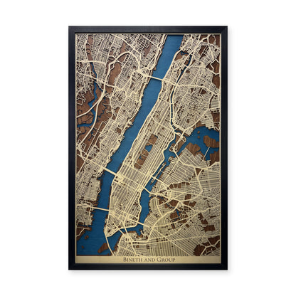 Manhattan New York Bineth and Group Layered City Wood Map — Layered city map main photo [MC20261006 q3998 5dd5ce5b6906]