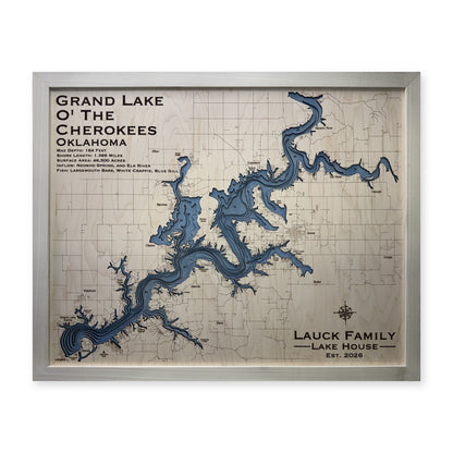 Grand Lake Oklahoma Lauck Family Multilayer Wood Map — Multilayer main photo [MC20261006 q4001 ed49fc4b71a6]