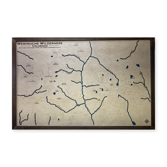 Weminuche Wilderness, Colorado Topographic Wood Map — plain-background photo [MC20261006 q4013 9cd3fdb76224]