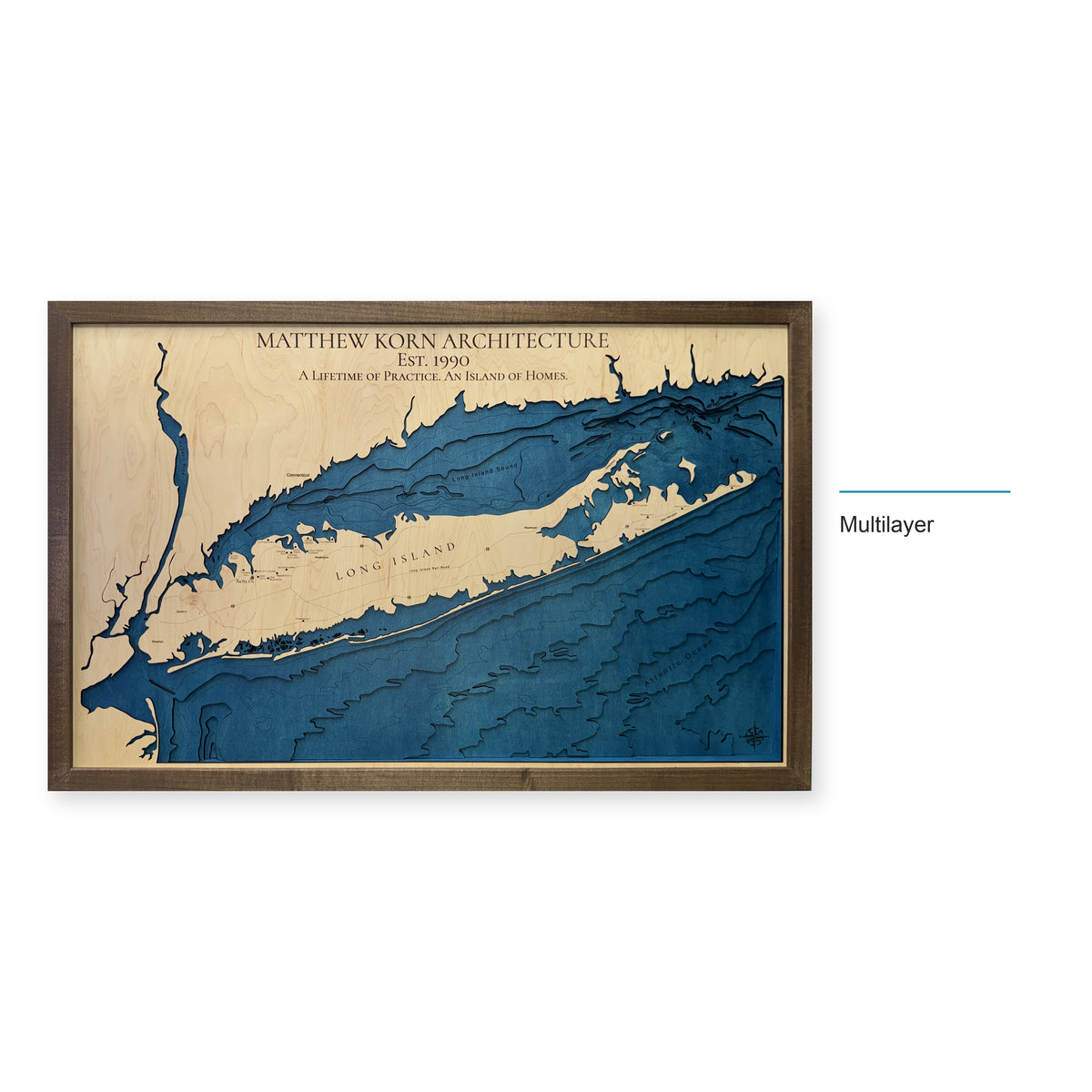 Long Island Sound Matthew Korn Architecture Multilayer Wood Map — style-labeled photo [MC20261006 q4016 93430b7402ae]