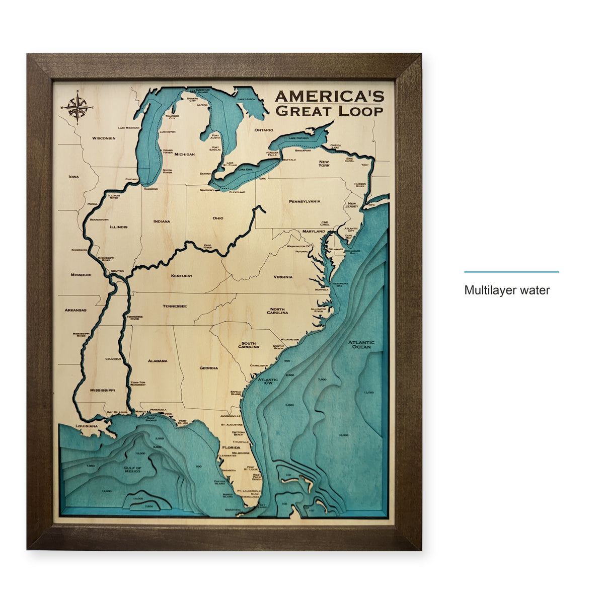 America’s Great Loop Wood Map — style-labeled photo [MC20261006 q4037 6243cba55a53]