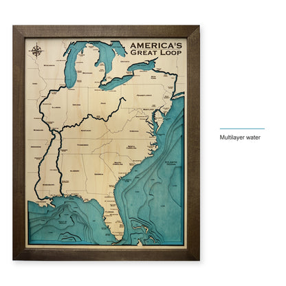 America’s Great Loop Wood Map — style-labeled photo [MC20261006 q4037 6243cba55a53]