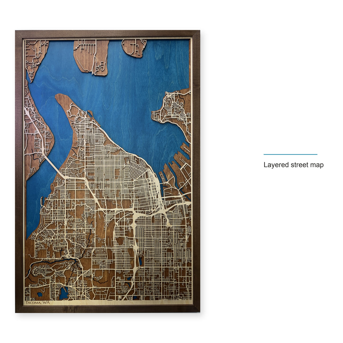 Tacoma, Washington Wood City Map — style-labeled photo [MC20261006 q4043 eabd51c3cc0e]