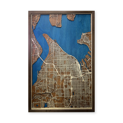 Tacoma, Washington Wood City Map — plain-background photo [MC20261006 q4043 d056fef068c5]
