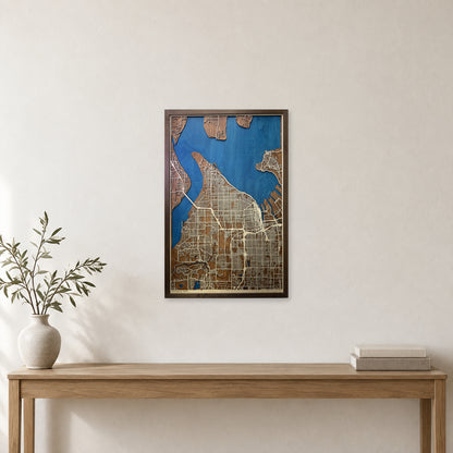 Tacoma, Washington Wood City Map — room mockup [MC20261006 q4043 96f6caf19a4f]