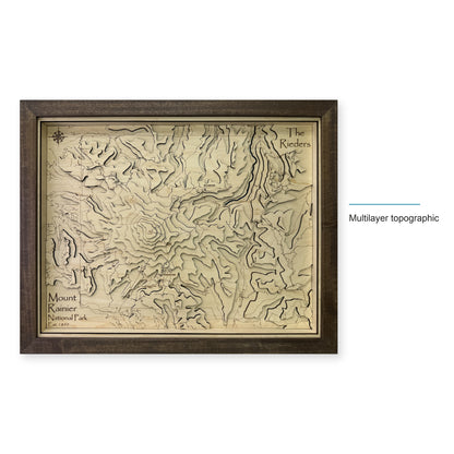 Mount Rainier National Park, Washington Topographic Wood Map — style-labeled photo [MC20261006 q4057 ef6f36ae3411]