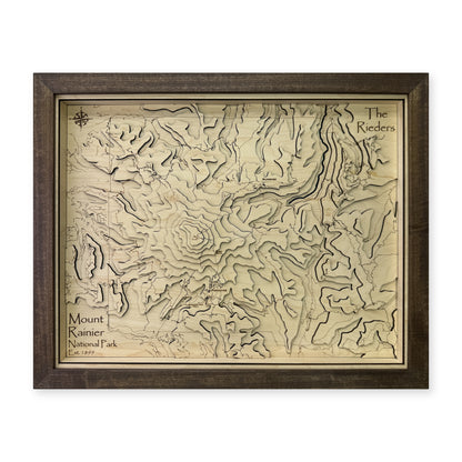 Mount Rainier National Park, Washington Topographic Wood Map — plain-background photo [MC20261006 q4057 779d782e64c4]