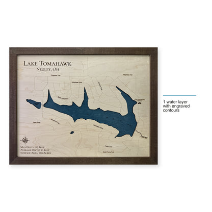 Lake Tomahawk, Negley, Ohio Wood Map — style-labeled photo [MC20261006 q4108 d506248bc033]