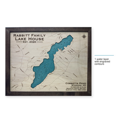 Cobbetts Pond, Windham, New Hampshire Wood Map — style-labeled photo [MC20261006 q4116 c5ab4cf3fe46]