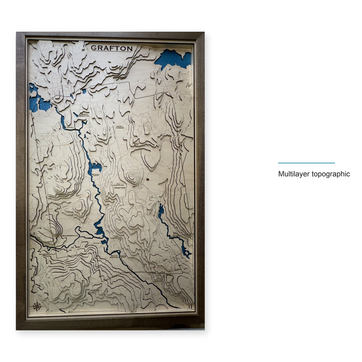 Grafton, Massachusetts Topographic Wood Map — style-labeled photo [MC20261006 q4133 7ba31631e2c3]