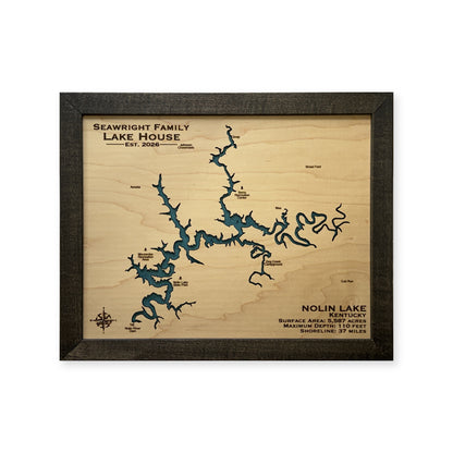 Nolin Lake, Kentucky Wood Map — 1 water layer main photo [MC20261006 q4141 b360a27e2c7e]