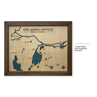 Wekiva River, Orlando, Florida Wood Map — style-labeled photo [MC20261006 q4164 235b4f3f1b97]