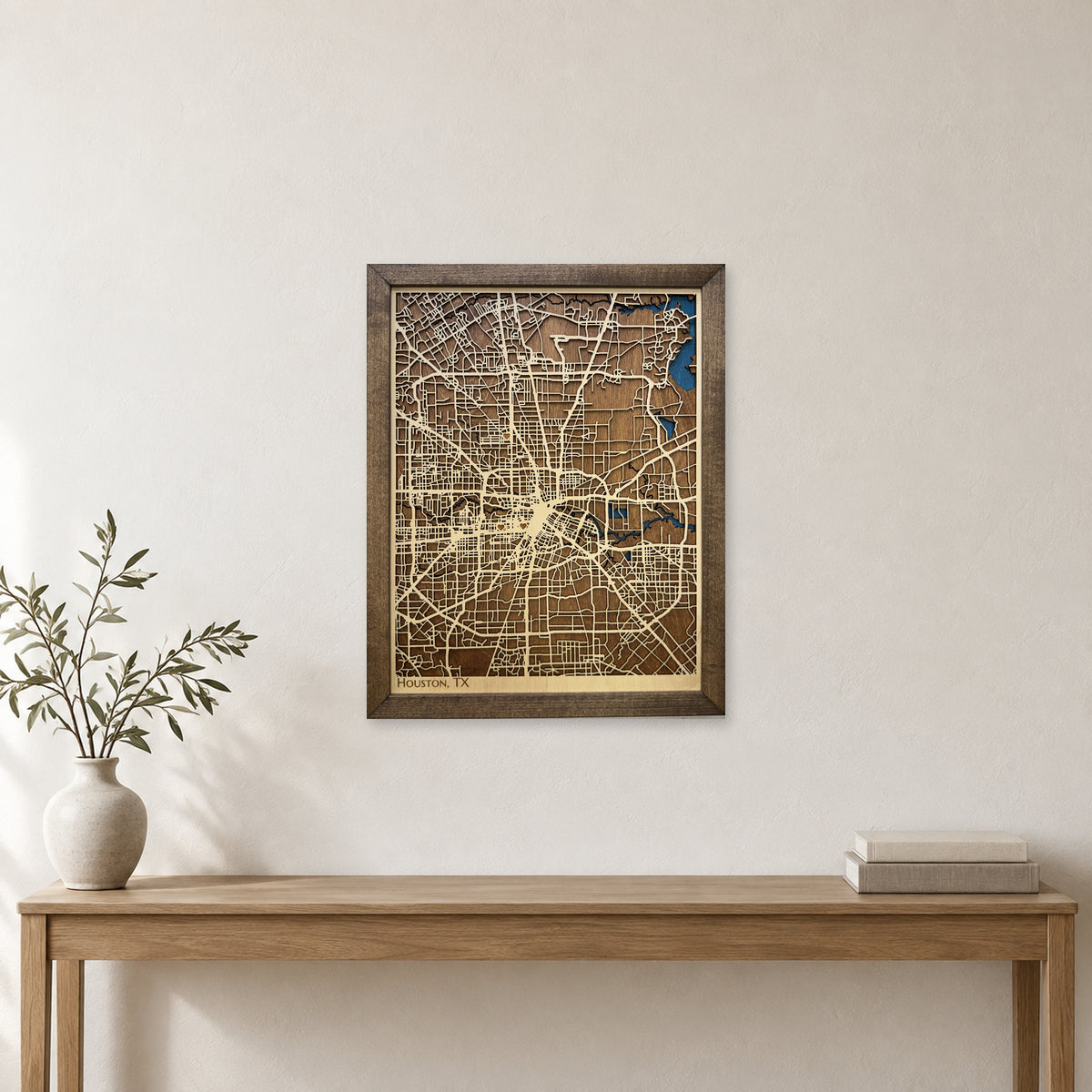 Houston, Texas Wood City Map — room mockup [MC20261006 q4165 20940a8ad45d]