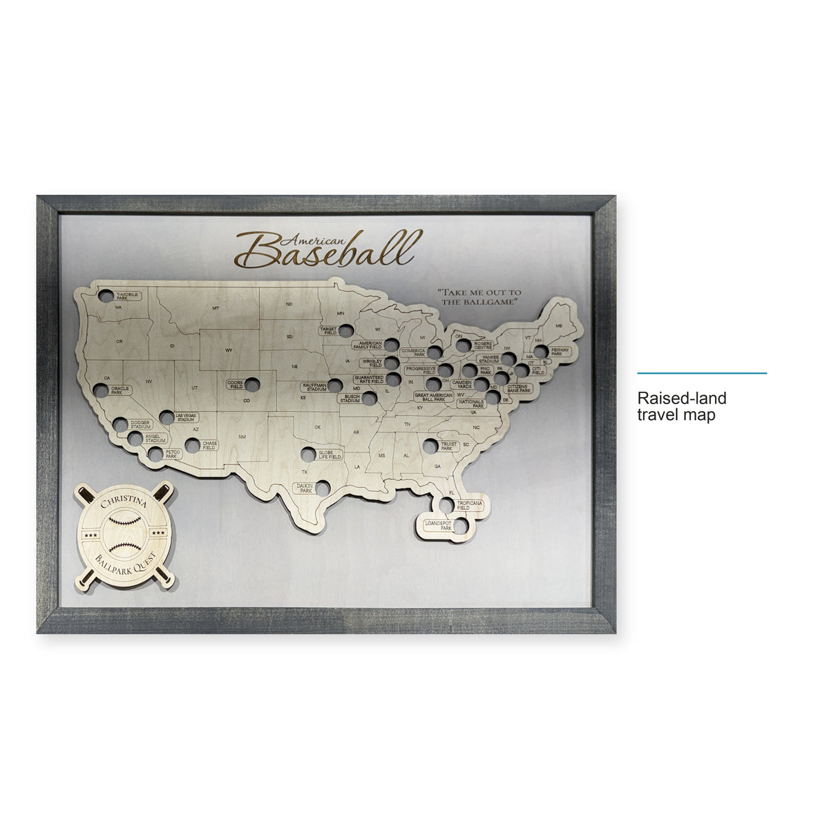 Professional Baseball Stadium Travel Map — style-labeled photo [MC20261006 q4174 4894cb301676]