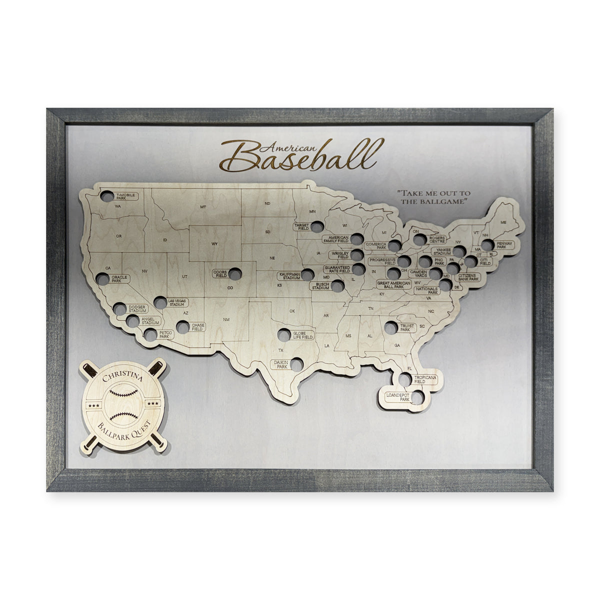 Professional Baseball Stadium Travel Map — plain-background photo [MC20261006 q4174 4ddcce71a016]