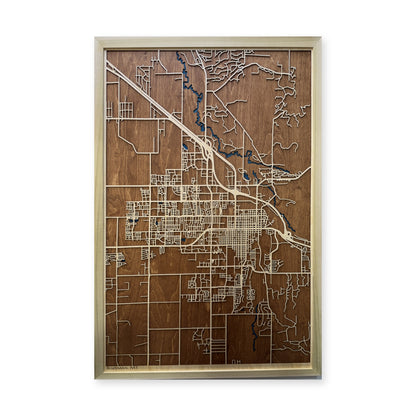 Bozeman, Montana Wood City Map — plain-background photo [MC20261006 q4177 1c228477715d]