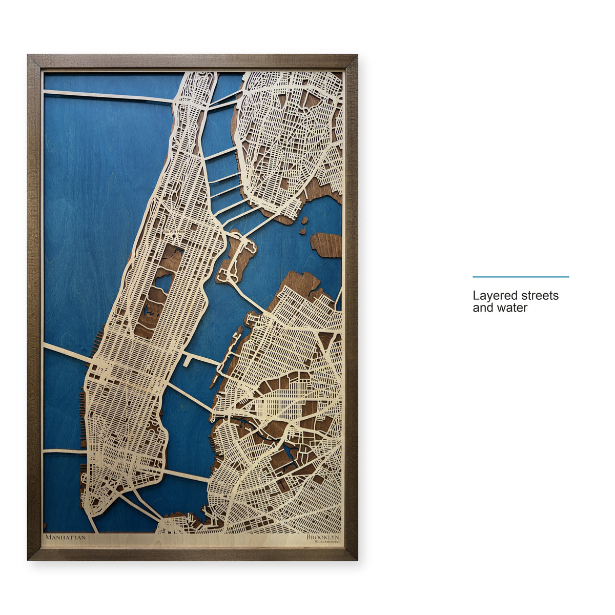 Manhattan, New York, Wood City Map — style-labeled photo [MC20261006 q4180 23583be0bfe4]