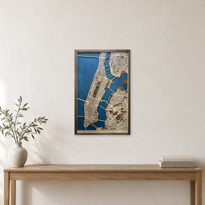 Manhattan, New York, Wood City Map — room mockup [MC20261006 q4180 64106dc2cc14]