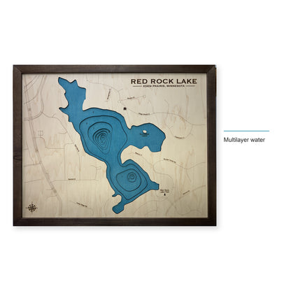 Red Rock Lake, Eden Prairie, Minnesota Wood Map — style-labeled photo [MC20261006 q4186 9b46ca5e5ae7]