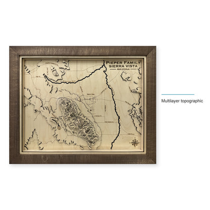 Sierra Vista, Arizona Topographic Wood Map — style-labeled photo [MC20261006 q4198 a92f19e93655]