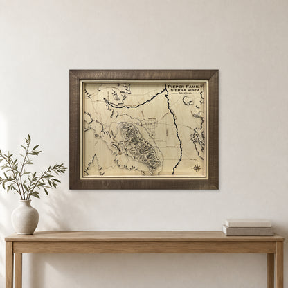 Sierra Vista, Arizona Topographic Wood Map — room mockup [MC20261006 q4198 2290d61b03d2]