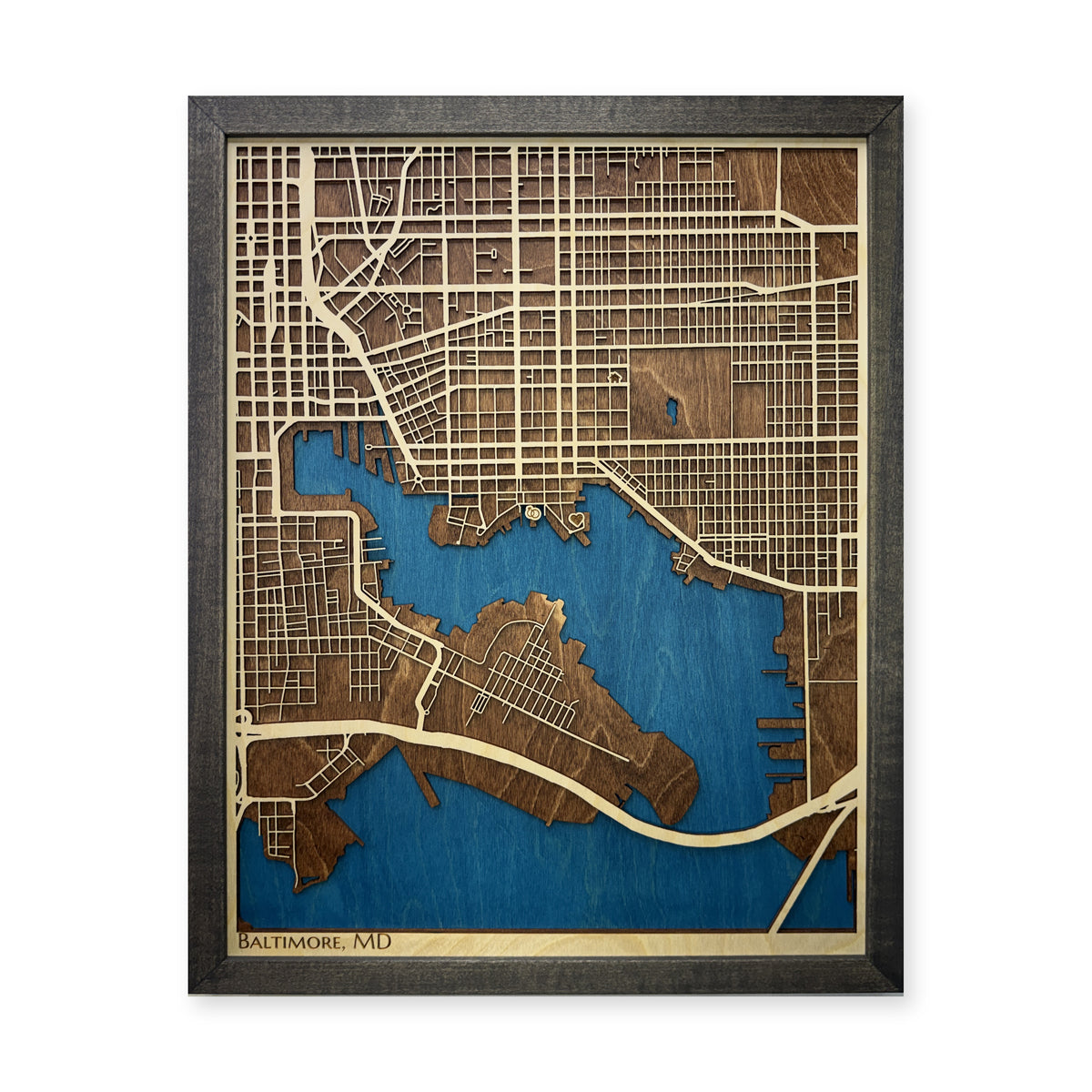 Baltimore, Maryland Wood City Map — plain-background photo [MC20261006 q4210 6b0a2a87b254]