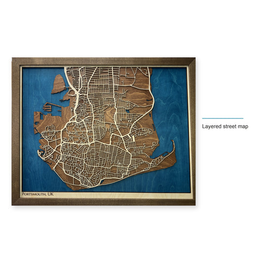 Portsmouth, United Kingdom Wood City Map — style-labeled photo [MC20261006 q4216 2e794e701eb9]