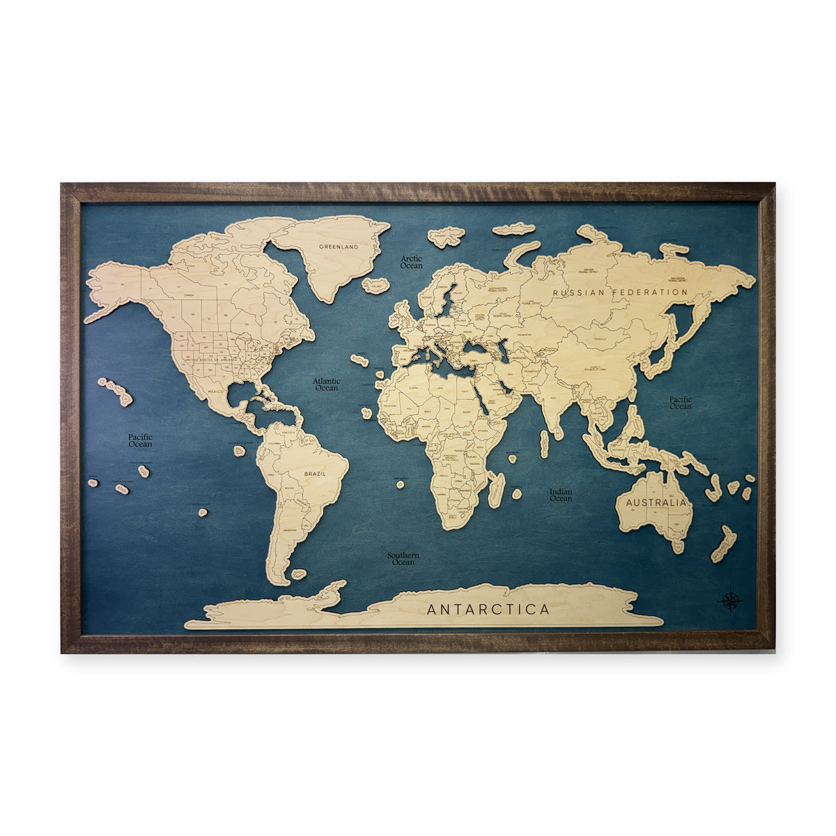World Travel Wood Map — Raised-land travel map main photo [MC20261006 q4234 d403523fe0cf]