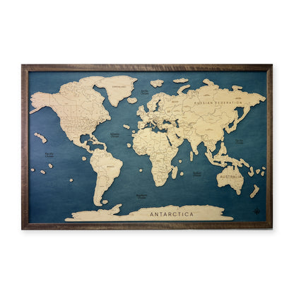 World Travel Wood Map — Raised-land travel map main photo [MC20261006 q4234 d403523fe0cf]