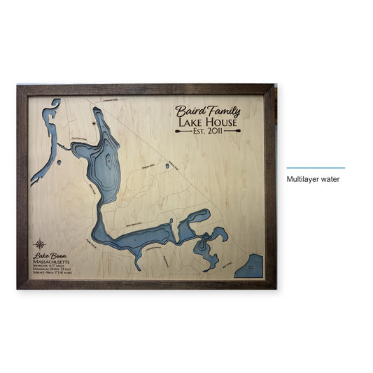 Lake Boon, Massachusetts Wood Map — style-labeled photo [MC20261006 q4238 25e5cc2eaefa]