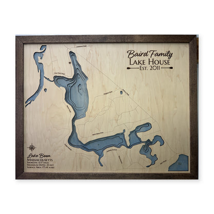 Lake Boon, Massachusetts Wood Map — plain-background photo [MC20261006 q4238 08514fe286f3]