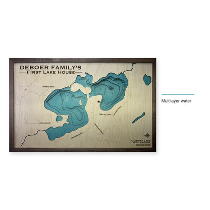 Ojibway Lake, Nevis, Minnesota Wood Map — style-labeled photo [MC20261006 q4262 2b7209f87bd5]