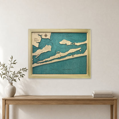 Perdido Bay, Alabama and Florida Wood Map — room mockup [MC20261006 q4288 270de3370014]