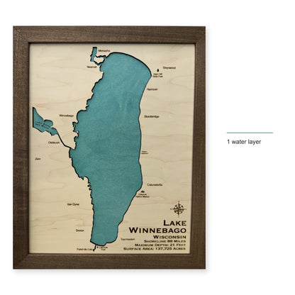 Lake Winnebago, Wisconsin Wood Map — style-labeled photo [MC20261006 q4313 6d0ec26cc919]