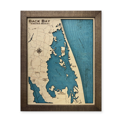 Back Bay, Virginia Beach, Virginia Wood Map — plain-background photo [MC20261006 q4315 dbb62872e892]
