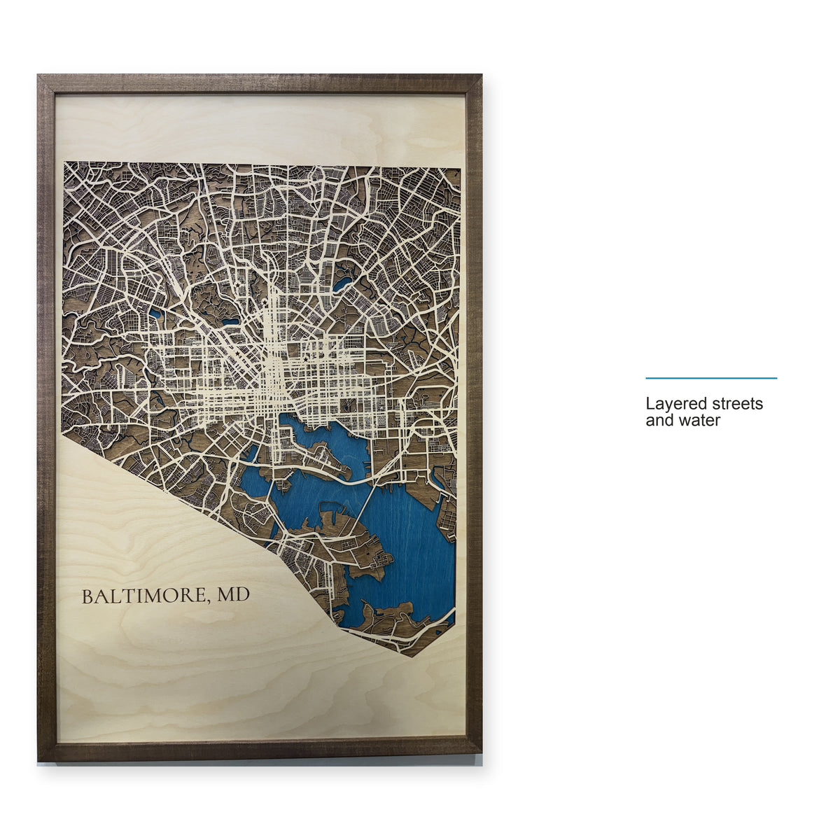 Baltimore, Maryland Wood City Map — style-labeled photo [MC20261006 q4316 d8f0571c2610]