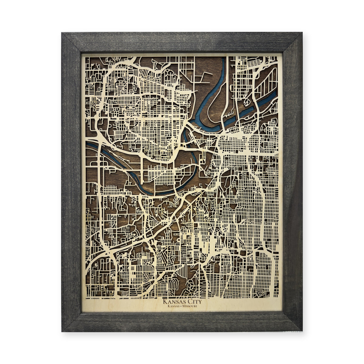 Kansas City, Kansas and Missouri Wood City Map — plain-background photo [MC20261006 q4330 c0aa702d78ff]