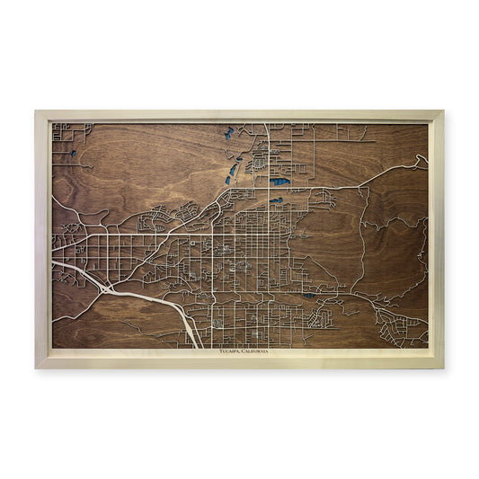 Yucaipa, California Wood City Map — plain-background photo [MC20261006 q4333 4b0dfc2cf376]
