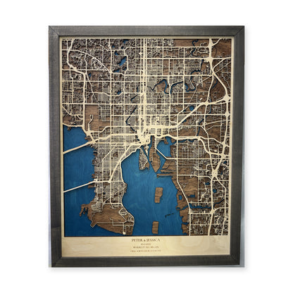 Tampa Bay Florida Peter and Jessica Layered City Wood Map — Layered city map main photo [MC20261006 q4344 7a8582c5ef2f]