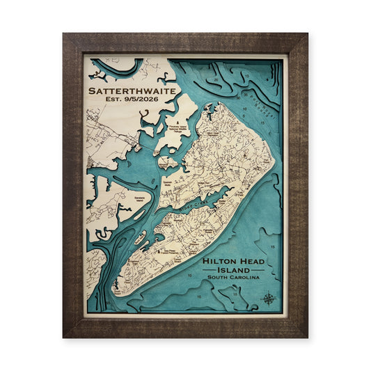 Hilton Head Island Wood Map — multilayer main photo [MC20261006 q4346 070a1a408b33]