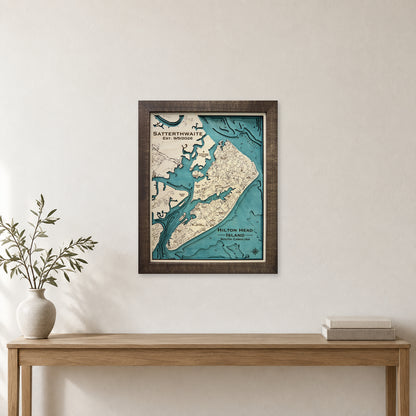 Hilton Head Island Wood Map — room mockup [MC20261006 q4346 ee4c4a032ae3]
