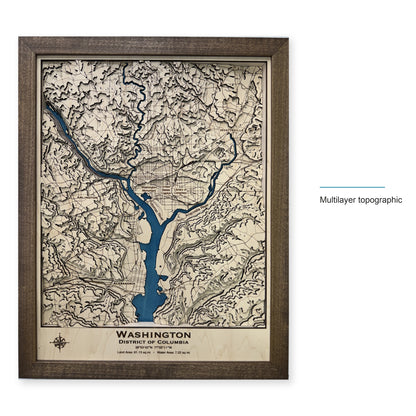 Washington, District of Columbia Topographic Wood Map — style-labeled photo [MC20261006 q4359 f445a0806953]