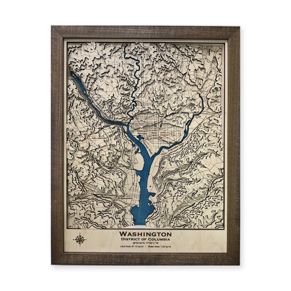 Washington, District of Columbia Topographic Wood Map — plain-background photo [MC20261006 q4359 f5988b268fec]