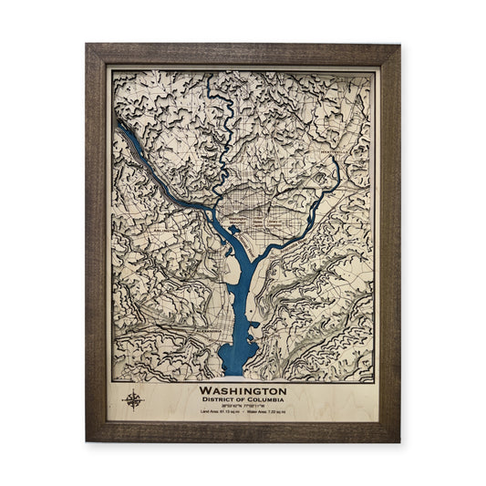 Washington, District of Columbia Topographic Wood Map — plain-background photo [MC20261006 q4359 f5988b268fec]