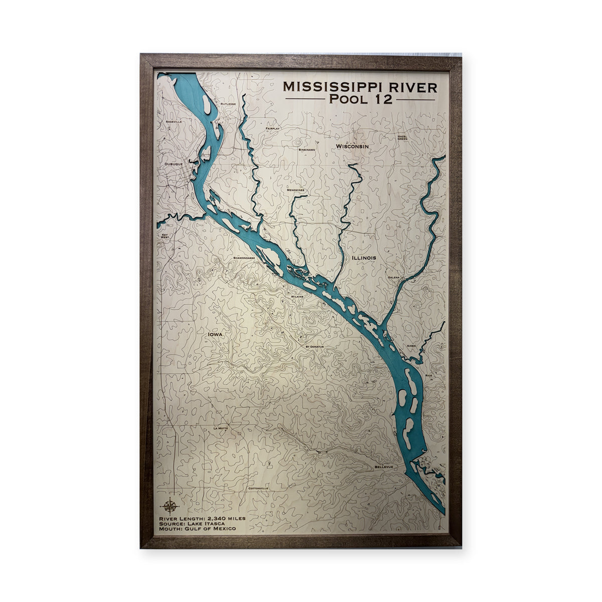 Mississippi River, Iowa Wood Map — plain-background photo [MC20261006 q4380 1b81b71a9148]